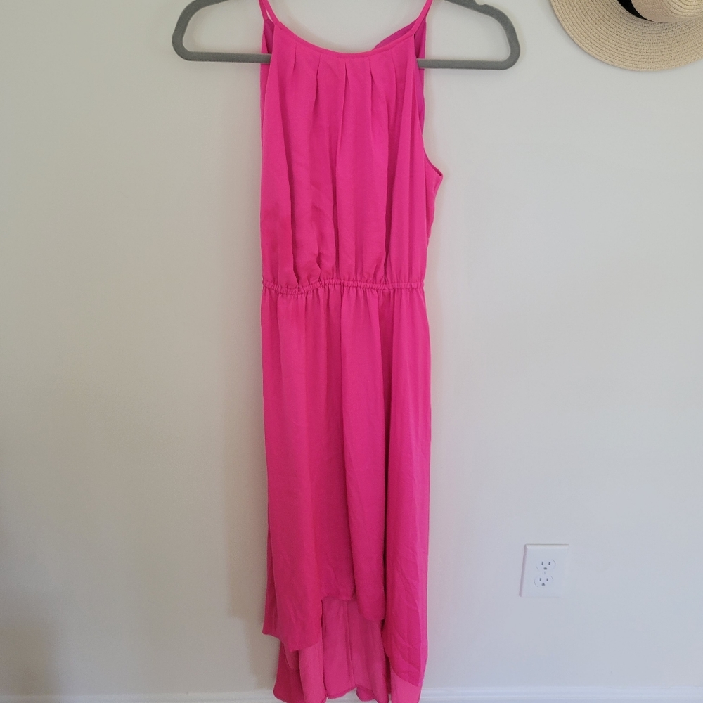 Hot pink high low dress